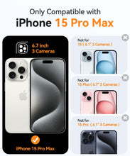 Carica l'immagine nel visualizzatore di Gallery, CANSHN Cover Magnetica per iPhone 15 Pro Max, Compatibile con MagSafe, [Protezione Completa Della Fotocamera], Custodia 