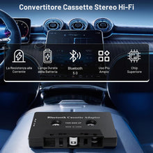 Carica l'immagine nel visualizzatore di Gallery, Aux Adaptador Cassetta da Auto, Adattatore Cassetta Autoradio BT 5.0