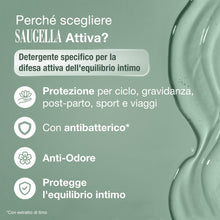 Carica l'immagine nel visualizzatore di Gallery, Saugella Active Detergente Intimo Antibatterico, 500 ml