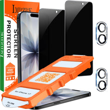 Carica l'immagine nel visualizzatore di Gallery, IMBZBK Pellicola Privacy Vetro per iPhone 17, Rimozione automatica polvere, con Protezione Fotocamera, Anti Spy Temperat