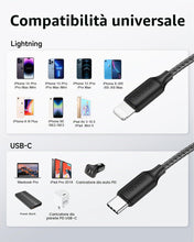 Carica l'immagine nel visualizzatore di Gallery, RAVIAD Cavo USB C a Lightning 0.3M [Certificato MFi] Cavo iPhone USB Tipo C
