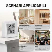 Carica l'immagine nel visualizzatore di Gallery, 4 Piccolo Igrometro Imidità Casa,Mini Igrometro Termometro Digitale LCD