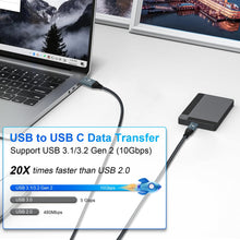 Carica l'immagine nel visualizzatore di Gallery, Cavo da USB A a USB C 1M, USB 3.1, USB 3.2 Gen2 10 Gbps Trasferimento Dati Cavo per Samsung Galaxy/iPhone 15/MacBook Pro
