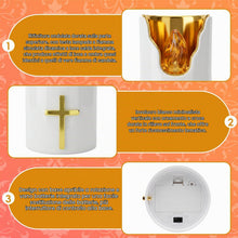 Carica l'immagine nel visualizzatore di Gallery, 2 Pezzi Candele led, Lumini cimitero led batteria per cimiteri e chiese