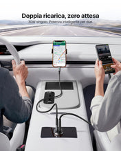 Carica l'immagine nel visualizzatore di Gallery, INIU Caricatore Auto USB C, 60W Combinati [Type C 30W + USB A 30W], Nero