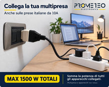 Carica l'immagine nel visualizzatore di Gallery, Adattatore Presa 10A 16A Set 3 Pezzi, Riduttore Spina Grande a Piccola, Presa Bivalente Italiana 10/16A, Compatto e Sicu
