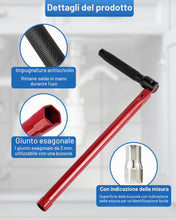 Carica l'immagine nel visualizzatore di Gallery, Chiave lavabo con chiavi a tubo e chiave per lavabo, rubinetto a colonna e sedile WC, regolabile 8–12 mm, strumento robu