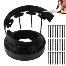 Carica l'immagine nel visualizzatore di Gallery, Bordura per Giardino 10m, Bordi Aiuole Plastica con 30 Chiodi di Fissaggio, Bordo per Aiuole Giardino, Bordo Giardino Fl