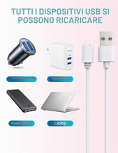 Carica l'immagine nel visualizzatore di Gallery, Cavo di ricarica di ricambio per cavo di ricarica USB magnetico da 0,8 m (5 mm/0,2 pollici)