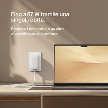 Carica l'immagine nel visualizzatore di Gallery, Belkin BoostCharge Caricabatteria da parete a 3 porte USB-C con PPS da 67 W, caricabatteria rapido per iPhone 16, MacBoo