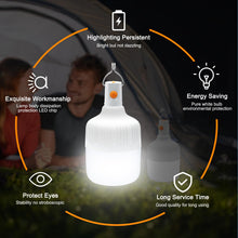 Carica l'immagine nel visualizzatore di Gallery, 2PCS Lampadina da Lavoro a Sospensione, Lanterna da Campeggio Portatile Luce a LED di Campeggio Ricaricabile, 3 Modalità