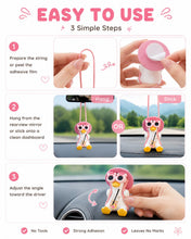 Carica l'immagine nel visualizzatore di Gallery, Accessori Auto Anatra Altalena - Decorazione Specchietto Sospesa per Interni Auto