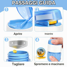 Carica l'immagine nel visualizzatore di Gallery, Trita Pastiglie 3 in 1, Taglia Pastiglie in Acciaio Inossidabile, Frantuma e Conserva Pillole con Contenitore Integrato,