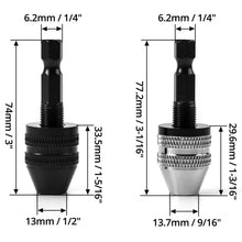 Carica l'immagine nel visualizzatore di Gallery, QWORK Mandrino, Esagonale 1/4" con Codolo Esagonale 6.5mm, 2 Pz