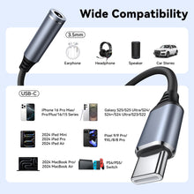 Carica l'immagine nel visualizzatore di Gallery, Amzpas Adattatore Jack per Cuffie USB C a 3.5mm, Adattatore Audio USB C a Cavo Dongle Aux per Samsung Galaxy S22 S21 S20