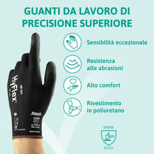 Carica l'immagine nel visualizzatore di Gallery, Ansell HyFlex 48-101 Guanti da Lavoro Sottili, Fodera Elastica con Rivestimento in Poliuretano, Protezione Professionale