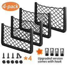 Carica l'immagine nel visualizzatore di Gallery, EINESIN 4 Pezzi Rete Portaoggetti Auto e Camper, Tasca Elastica con Telaio per Bagagliaio, Organizer Accessori per Van e