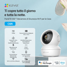 Carica l'immagine nel visualizzatore di Gallery, EZVIZ C6N Telecamera Wi-Fi Interno 1080p Videocamera Sorveglianza Interno Pan/Tilt/Zoom Compatibile con Alexa, Rotazione