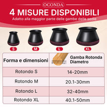 Carica l'immagine nel visualizzatore di Gallery, OCONDA 24 Pezzi Gommini per Sedie Rotondi Silicone，Nero Fit:14-20mm