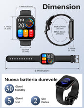 Carica l'immagine nel visualizzatore di Gallery, RUIMEN Smartwatch Uomo Donna Chiamate Bluetooth Orologio Contapassi Android iOS Compatibile Fitness Watch Sportive Cardi
