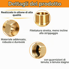 Carica l'immagine nel visualizzatore di Gallery, OMZSXK Prolunga di riduzione 3/4 interno x 1/2 esterno in ottone, 3 pezzi adattatore riduttore 3/4 pollici filettatura i