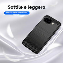 Carica l'immagine nel visualizzatore di Gallery, Custodia Cover per Google Pixel 10a 5G, Spazzolata e Fibra di Carbonio Morbido Silicone TPU Cover e 2 Pezzi Pellicola Ve