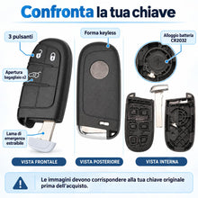 Carica l'immagine nel visualizzatore di Gallery, Guscio Chiave 3 Pulsanti per Fiat 500X Jeep Renegade Compass, Lama SIP22