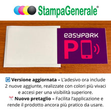Carica l'immagine nel visualizzatore di Gallery, StampaGenerale® - 4 Adesivi EasyPark in PVC Compatti e Resistenti Perfetti per Chi Usa l’App di Parcheggio Facili da App