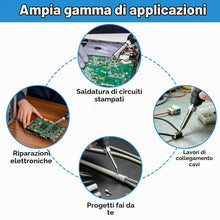 Carica l'immagine nel visualizzatore di Gallery, Kit Saldatore a Stagno 60W 9 Pezzi, temperatura regolabile 200-450°C con 5 punte supporto stagno e spugna, per riparazio
