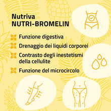 Carica l'immagine nel visualizzatore di Gallery, NUTRIVA Nutri-bromelin Integratore Alimentare A Base Di Bromelina, adatto per chi soffre di ritenzione idrica, cellulite