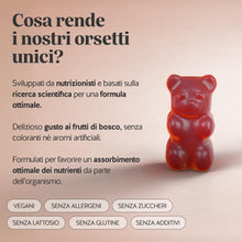 Carica l'immagine nel visualizzatore di Gallery, Bears with Benefits - Gommose Biotina 450 µg - Capelli &amp; Unghie - 30 pezzi