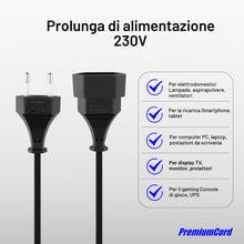 Carica l'immagine nel visualizzatore di Gallery, PremiumCord 230 V 2 m, Cavo Prolunga Con Spina Europea E Presa Europea, Prolunga Cavo Di Alimentazione Per 230 V, Presa 