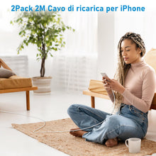 Carica l'immagine nel visualizzatore di Gallery, Cavo IPhone USB C Lightning, Cavo di Ricarica Rapida certificato MFI, Cavetto USB C Lightning 2M 2Pezzi Per IPhone 14/13