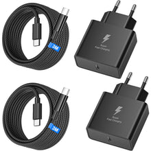 Carica l'immagine nel visualizzatore di Gallery, 2Pack 45W USB C Caricatore Caricabatterie con 3M Nylon Cavo USB C,Caricatore USB C Rapido per Samsung Galaxy S26 Ultra/ 