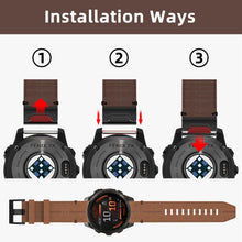 Carica l'immagine nel visualizzatore di Gallery, Cinturino in Pelle Compatibile con Garmin Fenix 8 51mm/Fenix 7X/7X Pro/6X/6X Pro/5X Plus/5X/ Fenix 3/3 HR, 26mm Cinturin