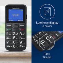 Carica l'immagine nel visualizzatore di Gallery, Panasonic KX-TU110 sbloccato, 0GB, Cellulare Facilitato, Ampio Display a Colori, Dual SIM, Chiamate Prioritarie a Mani L
