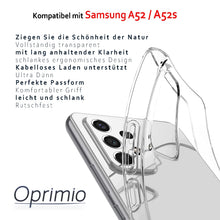 Carica l'immagine nel visualizzatore di Gallery, Oprimio Custodia trasparente per Samsung A52 / A52s [cover in silicone] [%100 trasparente] [materiale tedesco] [ultra so