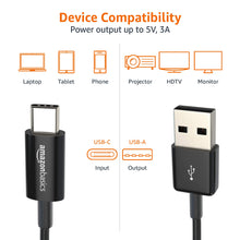 Carica l'immagine nel visualizzatore di Gallery, Amazon Basics USB-A a USB-C 2.0 Cavo di Ricarica Rapida, Velocità di Trasferimento Dati di 480Mbps, Certificato USB-IF, 