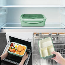 Carica l'immagine nel visualizzatore di Gallery, Newpop porta pranzo con 3 Scomparti e Cucchiaio Forchetta 1400 ml, Verde