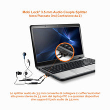 Carica l'immagine nel visualizzatore di Gallery, 2 Pezzi Splitter Audio a Y da 3,5 mm, 1 Maschio a 2 Femmine, Ascolto