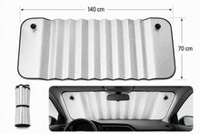 Carica l'immagine nel visualizzatore di Gallery, Terryshop74® Parasole Auto Anteriore Riflettente 140 x 70 cm – Protezione dal Sole e dal Calore – Pieghevole a Fisarmoni