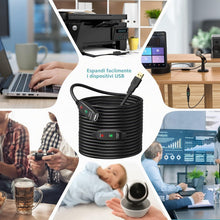 Carica l'immagine nel visualizzatore di Gallery, Cavo di prolunga USB da 5 m, 10 m, 15 m, 20 m, USB 2.0, ripetitore attivo, da maschio A a femmina A, cavi lunghi con amp