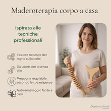 Carica l'immagine nel visualizzatore di Gallery, Set in Legno per Maderoterapia Corpo con Rullo Curvo e Gua Sha, Massaggio Anticellulite per Gambe, Glutei, Addome, Bracc