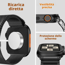 Carica l'immagine nel visualizzatore di Gallery, Metallo 2 in 1 Cover per Apple Watch Series 6/SE/5/4 44mm Con Coperchio Posteriore, Custodia Rigida Cornice Cover Protet
