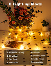 Carica l'immagine nel visualizzatore di Gallery, FIFlying Catena Luminosa Esterno Solare 17M Luci Solari da Giardino con 24+1 Lampadine LED G40 Impermeabile Luci Gazebo 