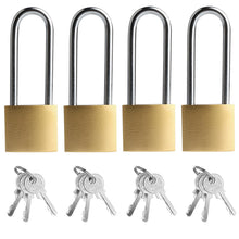 Carica l'immagine nel visualizzatore di Gallery, Confezione da 4 lucchetti, arco lungo, lucchetto da 32 mm, chiave uguale, lucchetti con chiave, serratura di sicurezza p