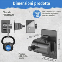 Carica l'immagine nel visualizzatore di Gallery, Supporto Soffione Doccia, Regolabile Ricambio Porta per Doccetta con Angolo Adesivo, Impermeabile Supporto per Doccia Re