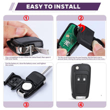 Carica l'immagine nel visualizzatore di Gallery, 2 Tasti Guscio Chiave Auto per Opel Adam Astra Insignia Mokka Meriva Movano Karl Cascada Zafira Chevrolet Cruze Aveo Orl
