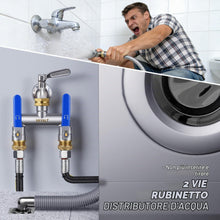 Carica l'immagine nel visualizzatore di Gallery, VAYALT Distributore d'acqua a 2 vie, Divisore d'acqua da 3/4 pollici, Divisore in ottone per connessione idrica, Tubi da