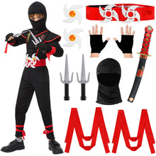 Carica l'immagine nel visualizzatore di Gallery, Costume Ninja Bambini con Accessori in Plastica e Schiuma, da Halloween a Carnevale e Festa (L)